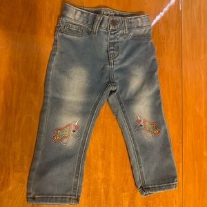 Cat and jack baby jeans with unicorn knees 18m